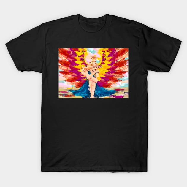 Watercolor Angel T-Shirt by AdiDsgn